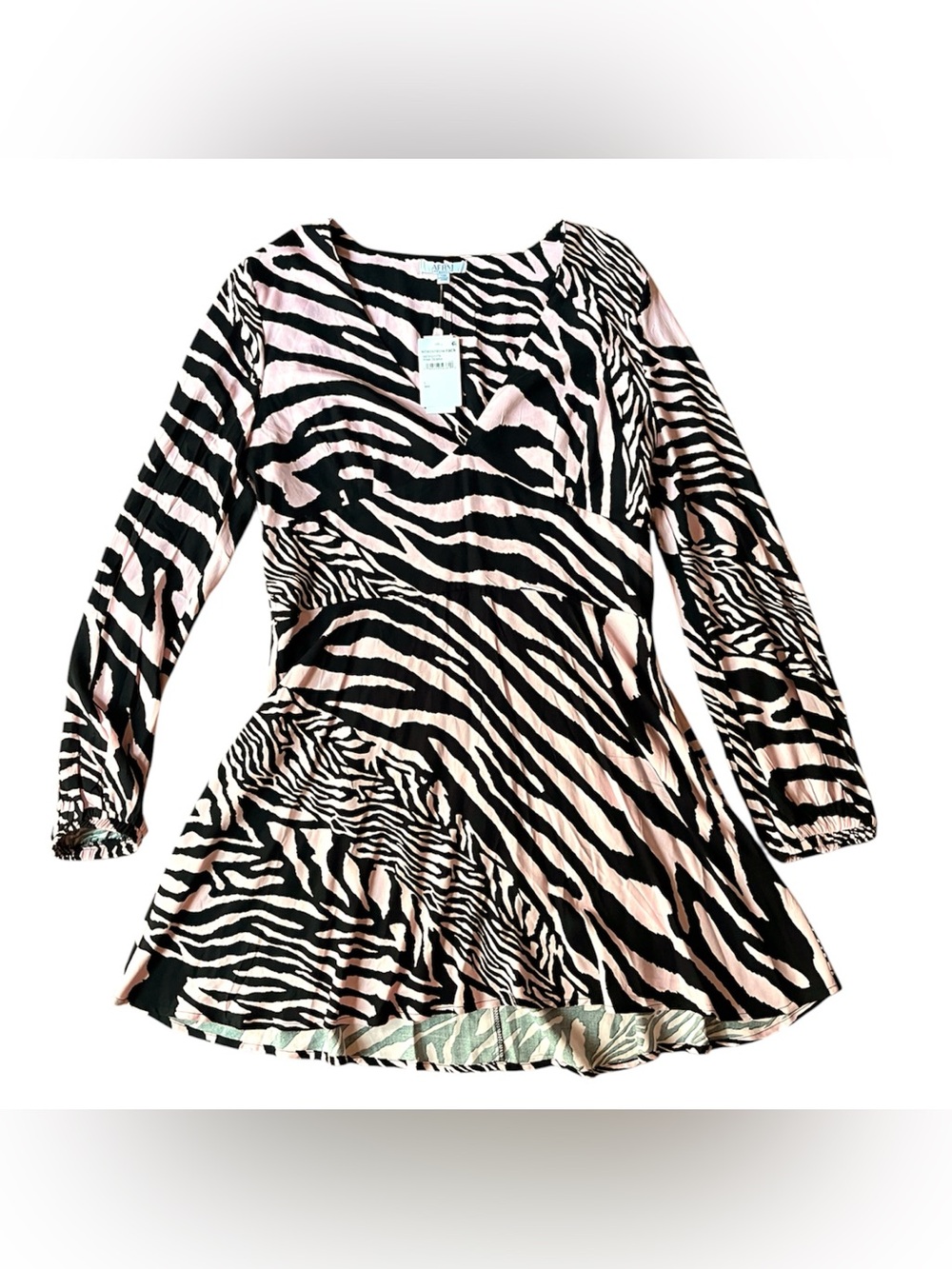 NWT AFRM Delana Pink Zebra Dress size large